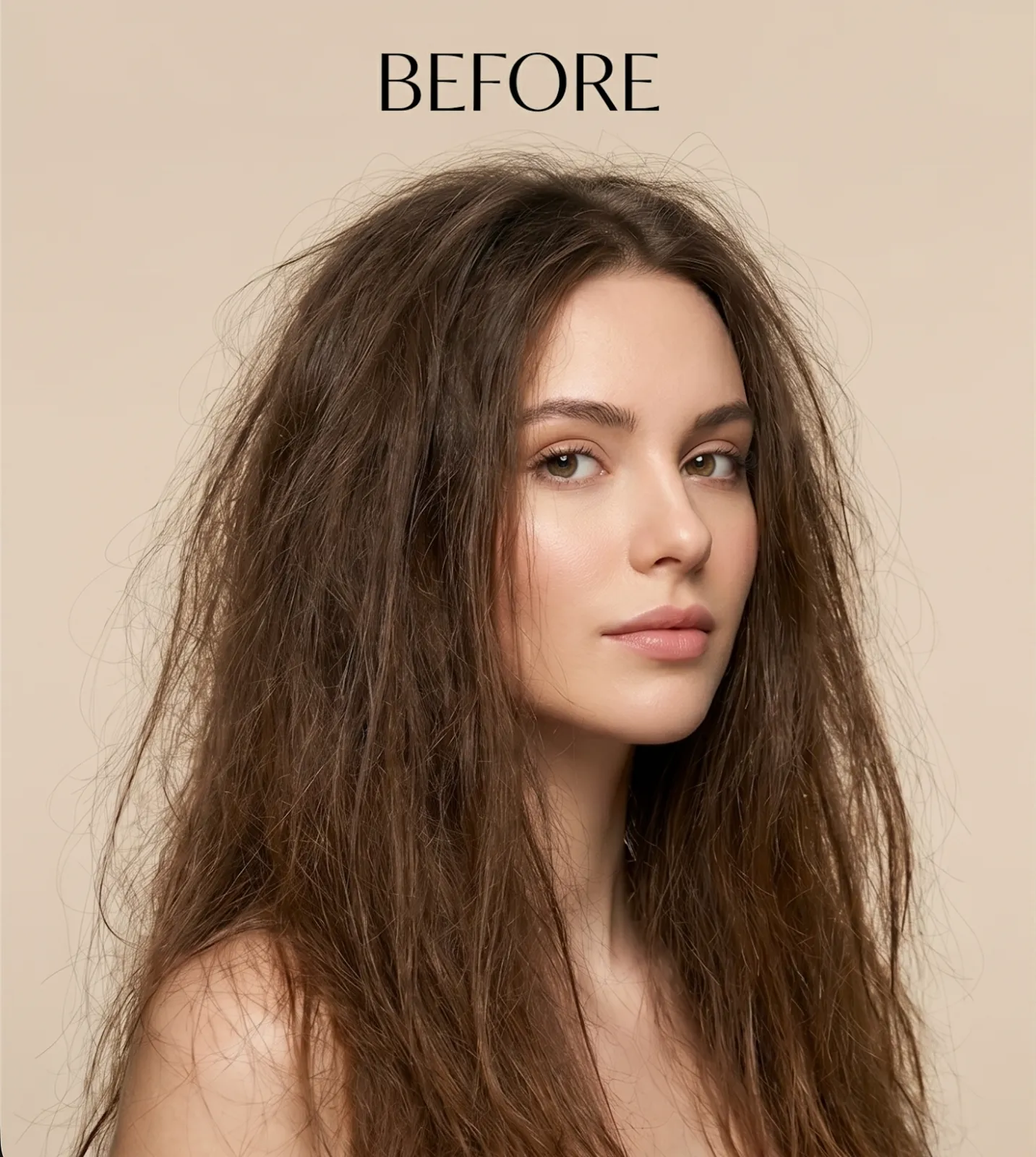 Before — frizzy hair